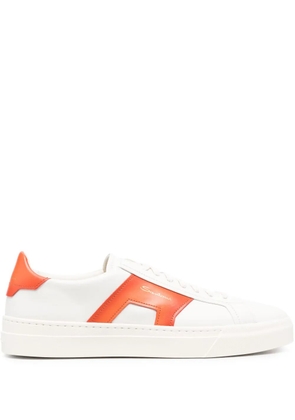 Santoni Double Buckle low-top leather sneakers - White