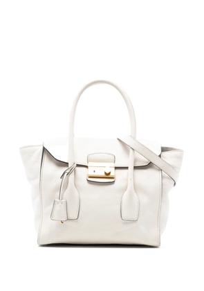 Prada Pre-Owned 2013-2025 Vitello Daino Sound Lock satchel - White