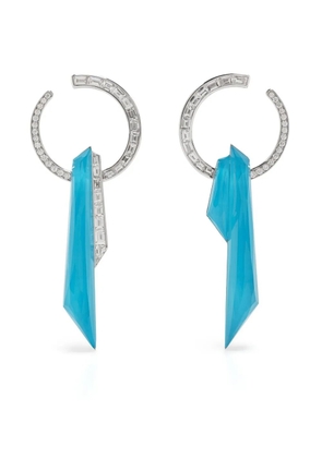 Stephen Webster 18kt white gold Shard turquoise and diamond hoop earring - Silver