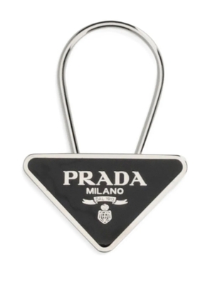 Prada triangle-logo keyring - Silver