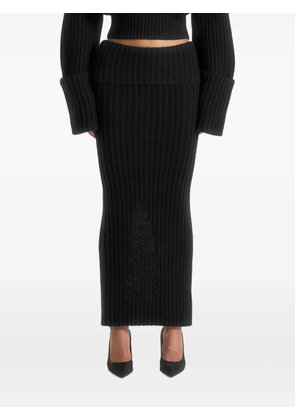 Manière De Voir Lyra foldover knit maxi skirt - Black