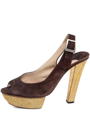 Jimmy Choo Pre-Owned 130mm Lexy slingback sandals - Brown