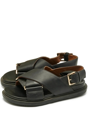 Marni Pre-Owned Fussbett leather flat sandals - Black