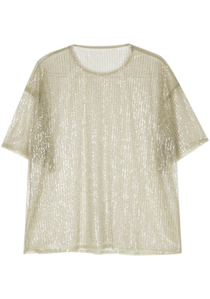 REMAIN sequined semi-sheer T-shirt - Green