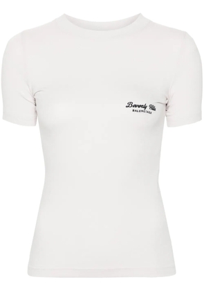 Balenciaga Beverly Hills embroidered T-shirt - Neutrals
