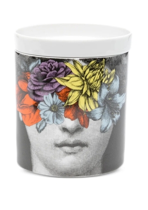 Fornasetti floral-face candle (1020g) - Black
