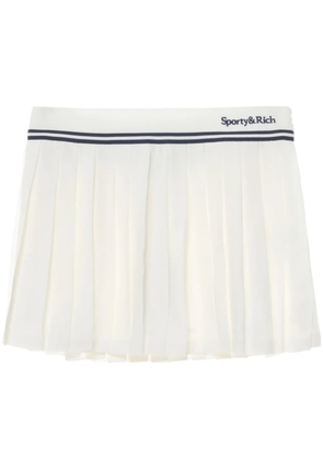 Sporty & Rich logo pleated skirt - White