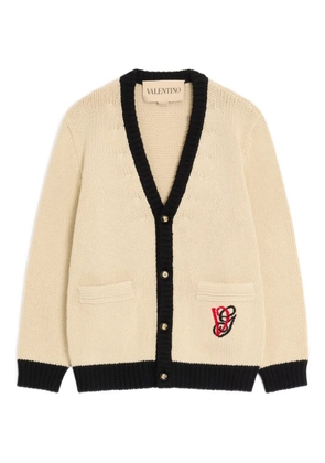 Valentino Garavani embroidered wool cardigan - Neutrals