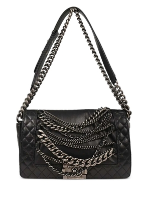 CHANEL Pre-Owned 2013-2014 Boy Chanel quilted chain shoulder bag - Black