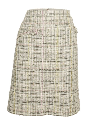 CHANEL Pre-Owned tweed embellished-sequin mini skirt - Neutrals
