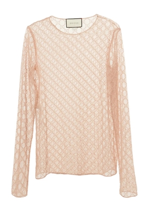 Gucci Pre-Owned embroidered tulle top - Pink