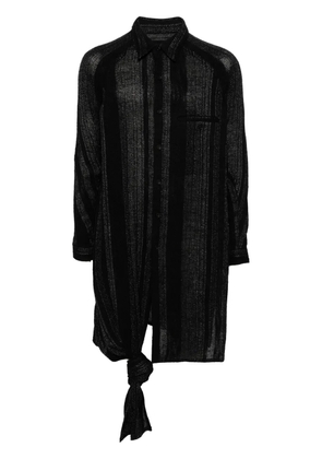 Yohji Yamamoto stiped knot-detail shirt - Black