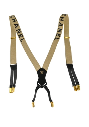CHANEL Pre-Owned 1990-2000s logo-strap suspenders - Neutrals