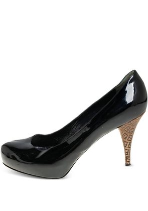 Fendi Pre-Owned 100mm patent leather platform pumps - Black