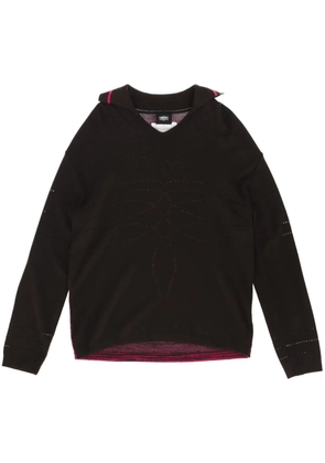 Versace Pre-Owned 2000s perforated-detail sweater - Brown