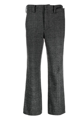 Yohji Yamamoto houndstooth straight-leg trousers - Grey