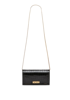 Victoria Beckham crocodile-embossed leather wallet-on-chain - Black