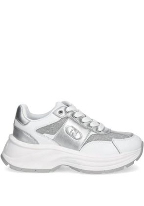 LIU JO lurex-detail leather sneakers - Silver