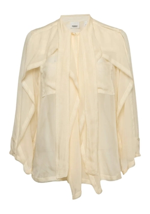 Burberry Pre-Owned raw-edge silk shirt - Neutrals