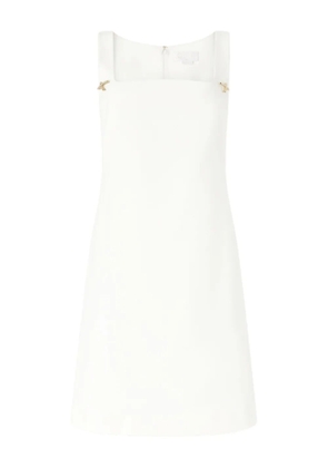 Genny square-neck rhinestone-embellished dress - White