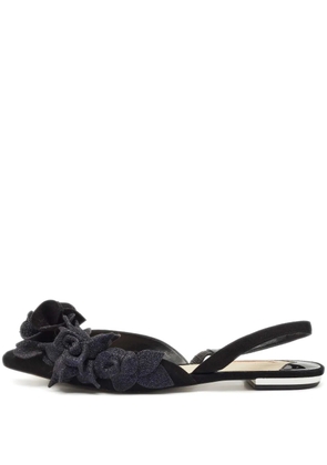 Sophia Webster floral flats 39.5 - Black