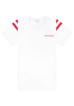 Sporty & Rich Serif Logo Football T-shirt - White