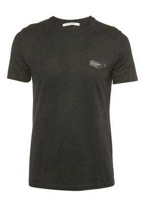 Givenchy Pre-Owned leather-appliqué T-shirt - Black