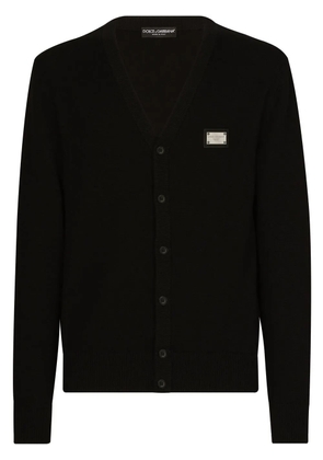Dolce & Gabbana logo-tag cashmere-wool cardigan - Black
