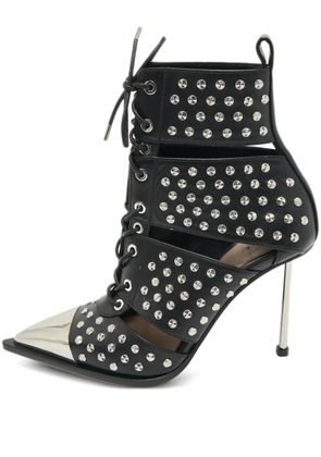 Alexander McQueen Pre-Owned cut-out studded ankle boots - Black