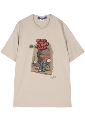 Junya Watanabe MAN graphic-print cotton T-shirt - Neutrals