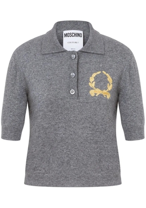 Moschino embroidered polo shirt - Grey