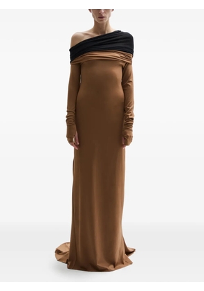 Atu Body Couture Crown long-sleeved draped Dress - Brown