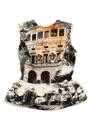 Isabel Sanchis landscape print peplum top - Yellow