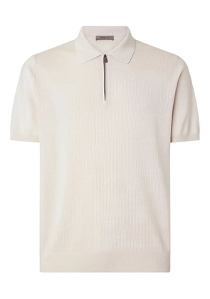 Corneliani zip-up cotton polo shirt - Neutrals