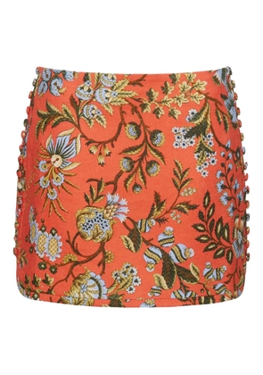Cara Cara Roseland floral mini skirt - Orange