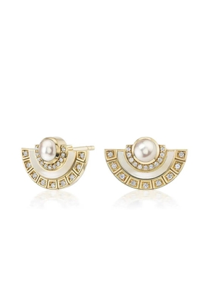 Sorellina 18K yellow gold Alba diamond and pearl earrings
