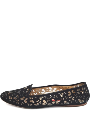 Carolina Herrera Vintage Pre-owned flower cut-out ballet flats - Black