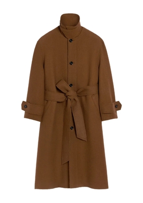 AMI Paris belted wool trench coat - Brown