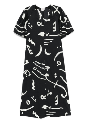 Alysi abstract-print maxi dress - Black