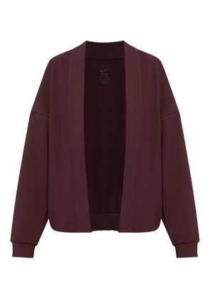 Nike logo collarless cardigan - Red
