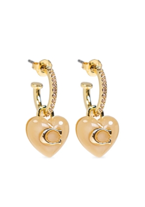 Coach heart-charm hoop earrings - Gold
