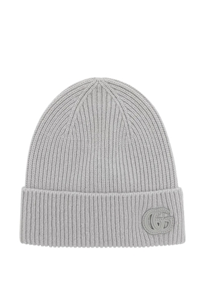 Gucci GG ribbed-knit cashmere beanie hat - Grey
