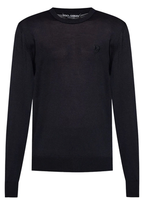 Dolce & Gabbana logo-embroidered sweater - Blue