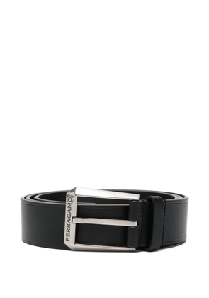 Ferragamo Pre-Owned logo-engraved buckle leather belt - Black