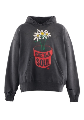 SAINT MXXXXXX x De La Soul distressed graphic hoodie - Grey