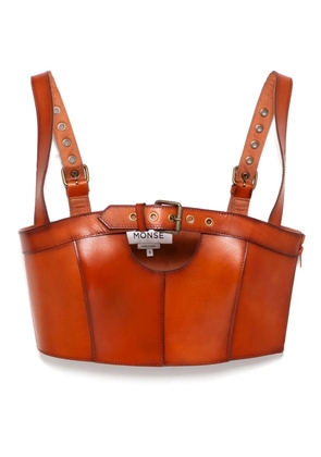 Monse buckled leather top - BROWN