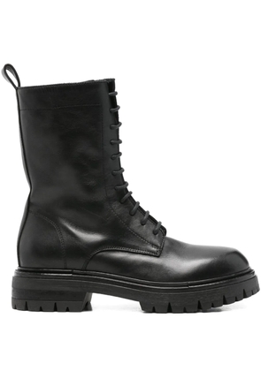 Elena Iachi lace-up leather boots - Black