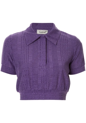 Bambah cropped knit polo shirt - Purple