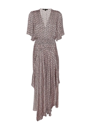 Maje Artistic-print midi dress - Pink