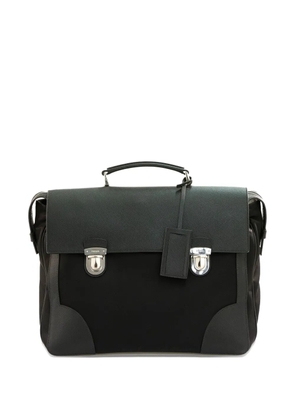 Prada leather flap-closure briefcase - Black